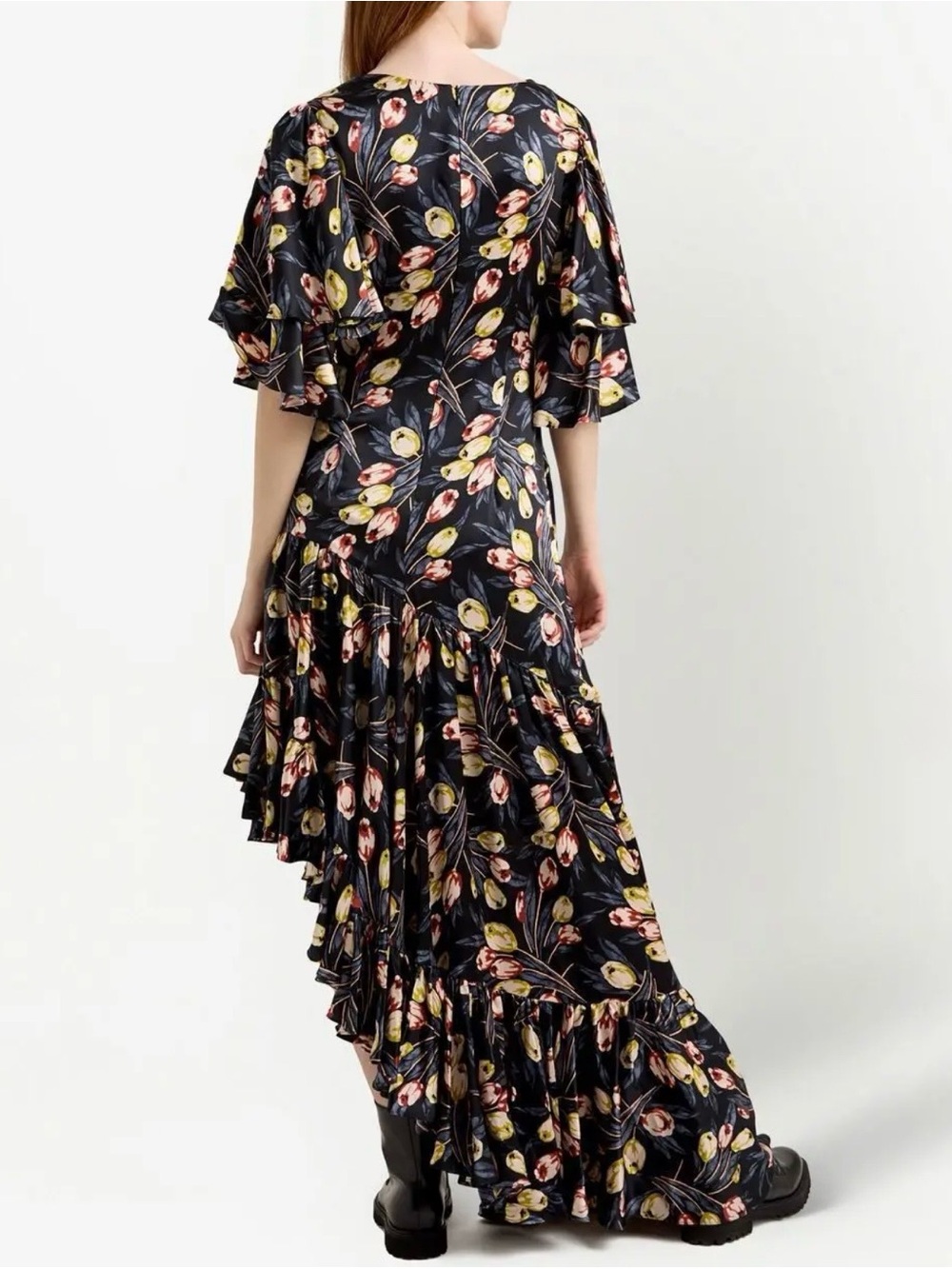 Cinq a Sept Kossa Silk Asymmetric Maxi Dress 2 - Picture 6 of 14